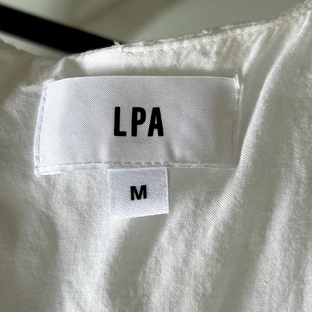 *SOLD* LPA REVOLVE White Eyelet Frill Sleeve Cottagecore Simona Mini Dress M - Picture 10 of 12